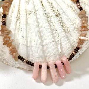Pink Quartz Crystal& Copper Necklace